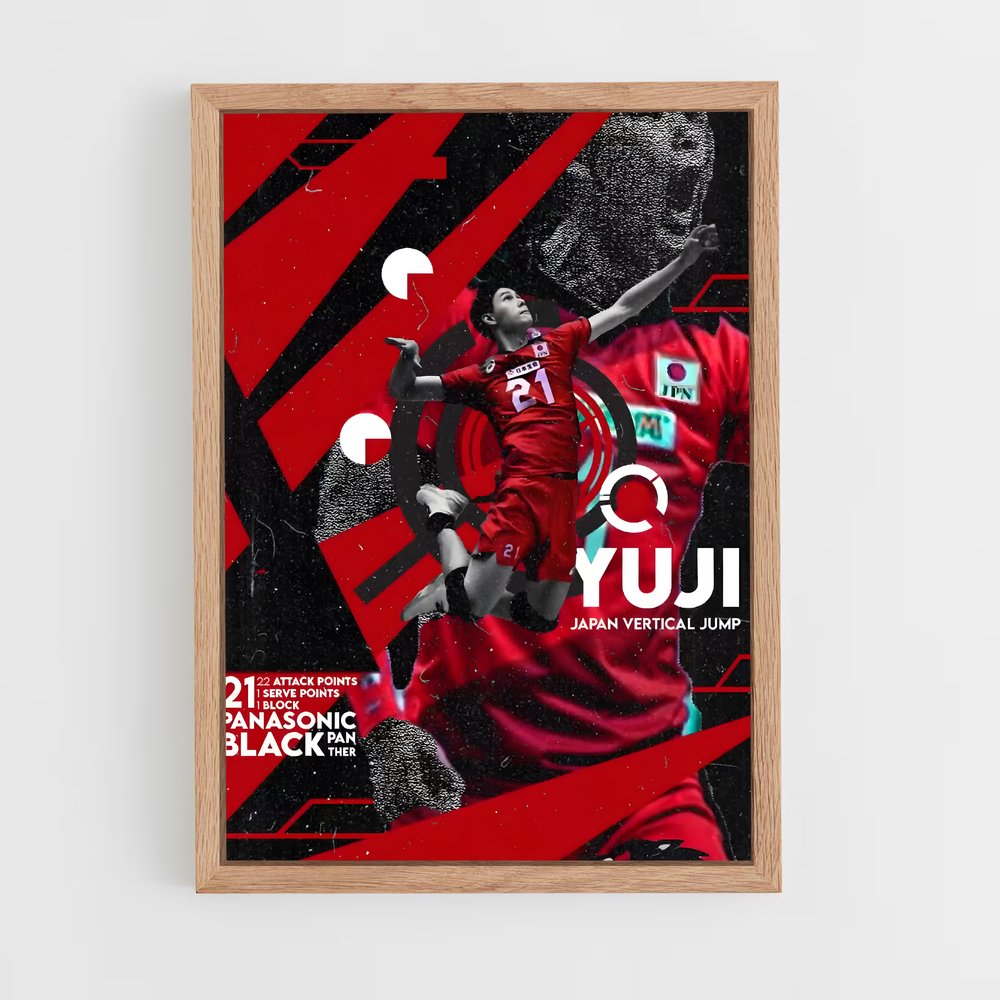 Poster Yuji nishida Japon – affiche Volleyball (vue 4)
